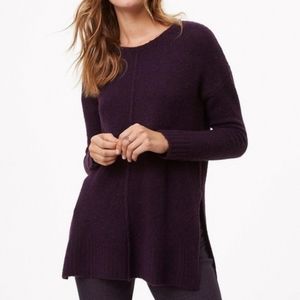 LOFT purple tunic knit sweater